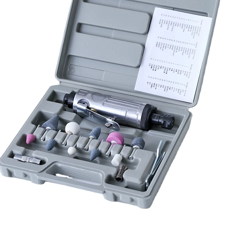 16 PCS 1/4" Air Grinder Mini Air Angle Die Grinder Kit Pneumatic Tool 22000 RPM Tyre Repair Tool