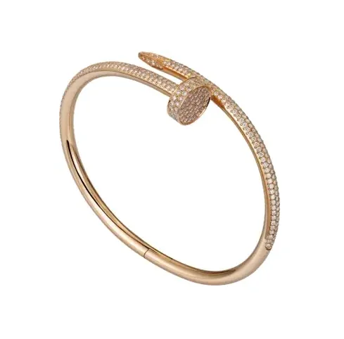 

Fashion Classic Woman Bracelet 18K yellow gol White Gold Nail Couple Full Diamond Rose Gold Bracelet Luxury VVS Diamond Bracelet