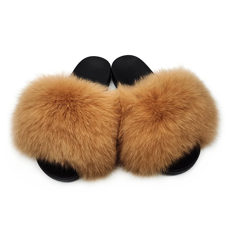 

New fashion neon colors flag custom fluffy fur slippers for women ladies sandals shoes raccoon fox furry fur slides, Customized color