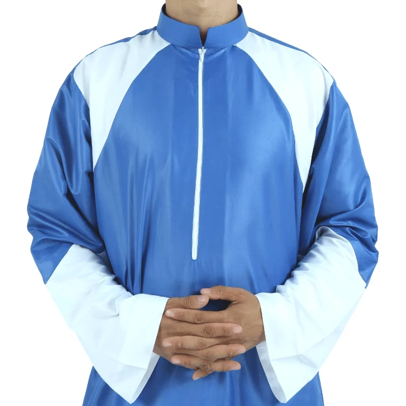 

Factory wholesale Muslim men thobe with zipper front open, Mix color