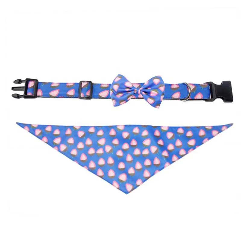 

fashion multicolor a set of 3 pcs dog pet collar bandana and bow tie set