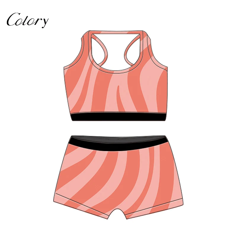 

Colory Biker Shorts 2 Piece Set Print Rompers Women Onesie Leopard, Picture shows