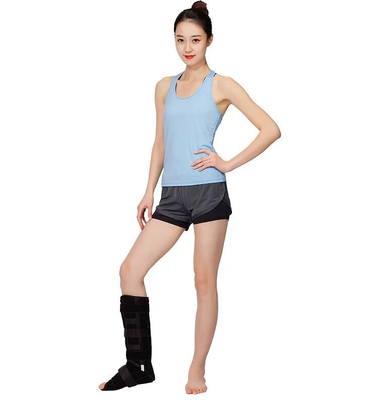 

Medical orthopedic metal long leg support braces for sale, Black