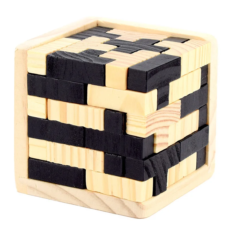 

EE523 3D Wood Puzzle Cubes Space Intelligence Development Educational Game Toy Kids Wooden Jigsaw Puzzle Fidget Cubes for Kids