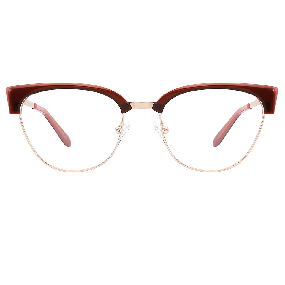 

High end cat eye Environmentally Lead-free Metal and Acetate combination eyeglasses frame newest optical frame, 4 colors
