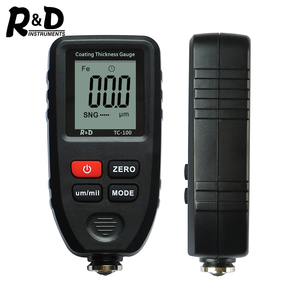 
R&D TC100 Coating Thickness Gauge 0.1micron/0 1300 Car Paint Film Thickness Tester Measuring FE/NFE Russian Manual Paint Tool 