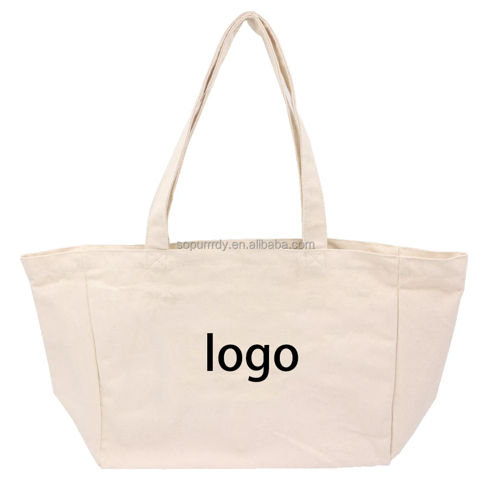 

100% Natural Cotton Reuseful Cotton Canvas Tote Shopping Large Duffle Bag Custom Printing