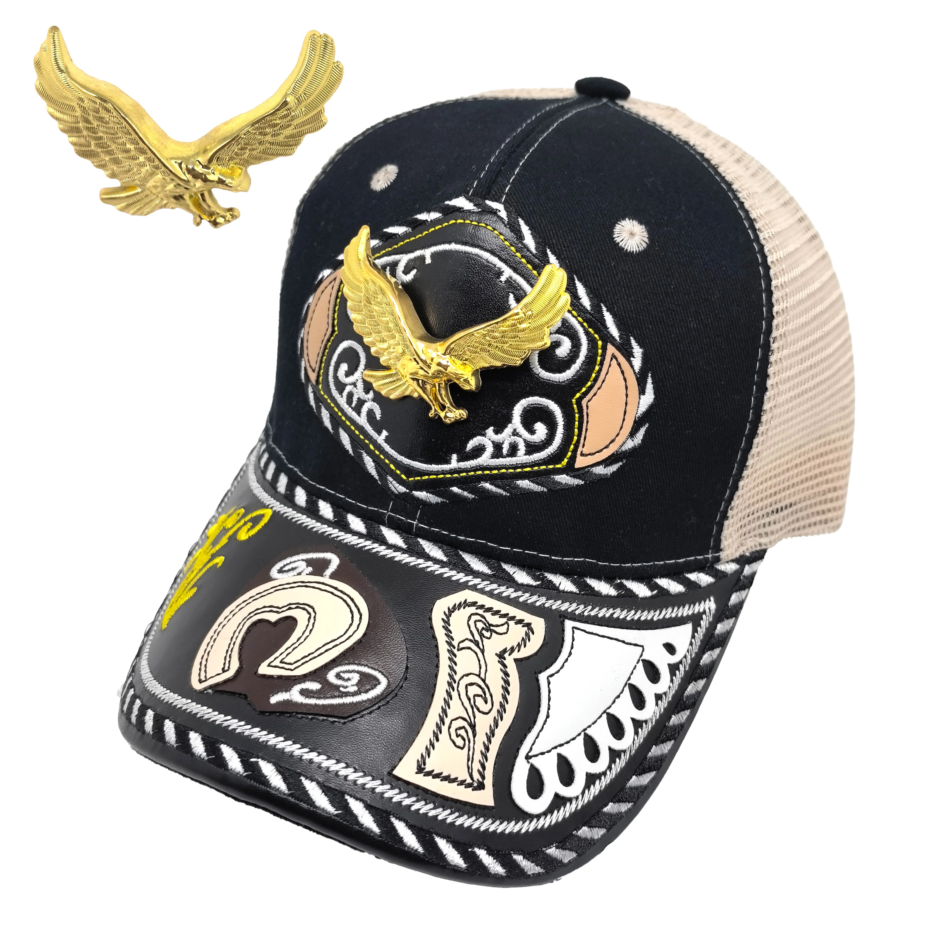 Mesh Baseball Cap Metal Horse Buckle