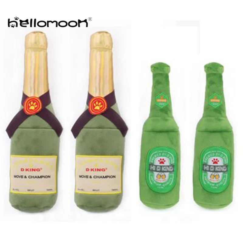 

Champagne Bottle Pet Sounding Bite Resistant Plush Dog Toy, Champagne,beer,cheers