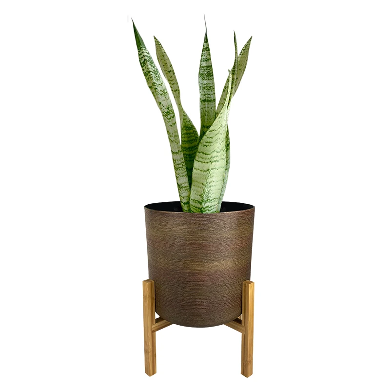 

Ronbo Sunrise Hot Hot Selling Simple Cylindrical Flowerpot Straight Planter With Planter Stand