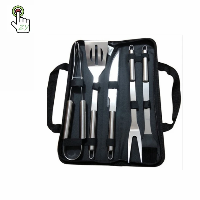 

Amazon hot sale Heat Resistance stainless steel Easily Cleaned outdoor BBQ Portable bbq Tools Barbeque 9pcs Sets, Sliver