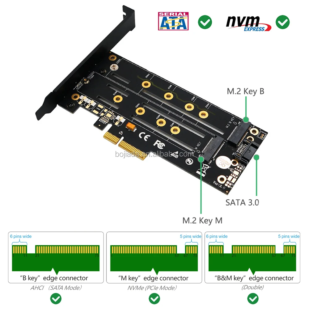 Tarjeta de expansión M.2 NVMe SSD NGFF a PCIE 3.0 X16 Adaptador M Tarjeta de Interfaz Clave Suppor PCI Express 3.0 x4 2230-2280 tamaño m.2 Velocidad Completa