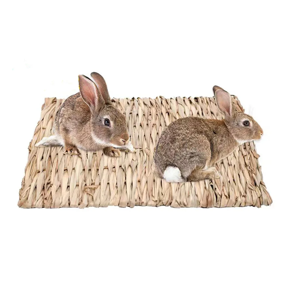 

Rabbit Grass Mat Woven Bed Mat for Rabbit Small Animal Bedding Nest Chew Toy Bed Play Toy for Guinea Parrot Bunny Hamster Rat