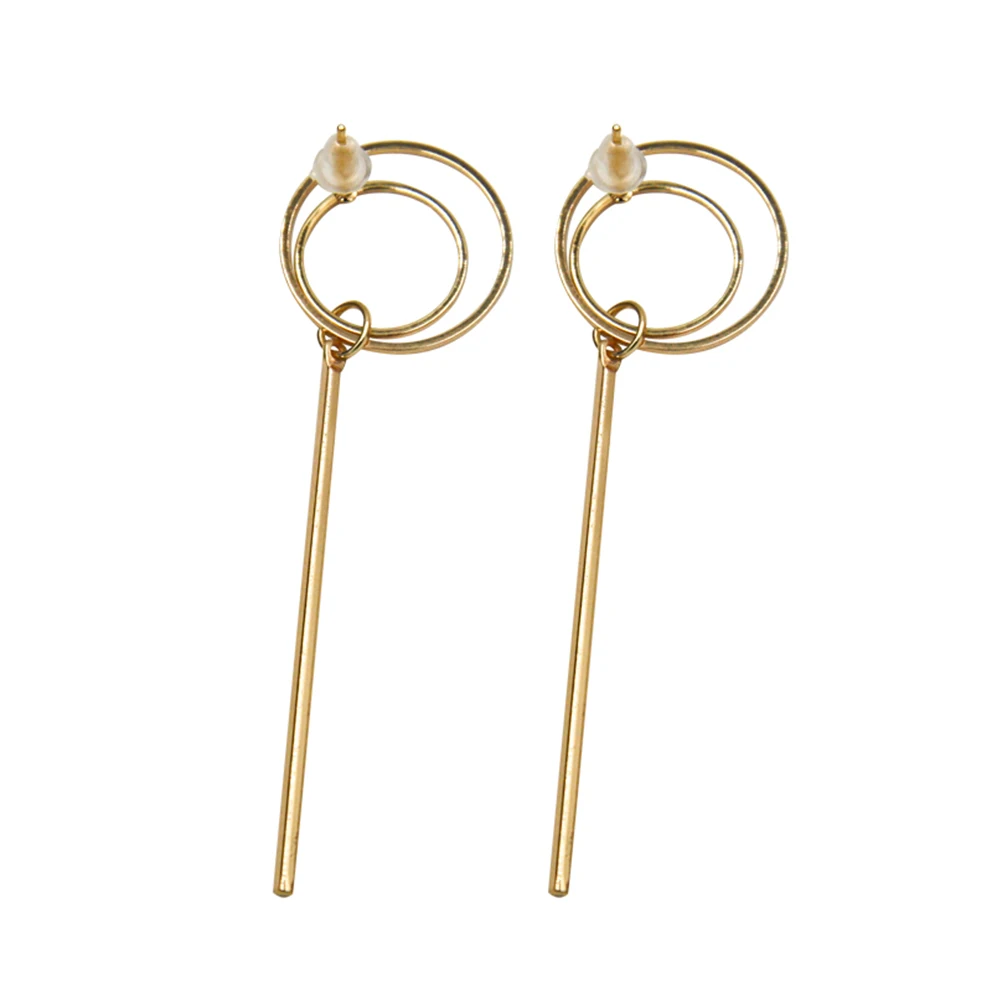 

Veijer Ear Jewelry Unique Style Trendy Gold Plated Round Gold Dangle Earrings
