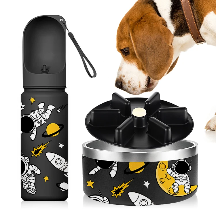 

2021 Custom LOGO Stainless Steel Vacuum Insulated Dog Bowl Nonslip Pet Food Bowls With Rubber Base Feeding Dogs Cats Food Feeder