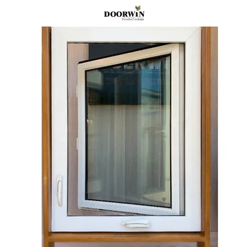 2020 Doorwin Branco Pvc & Janela de Caixilhos de Upvc Manivela Com Excelente Design Da Grade Para Casa