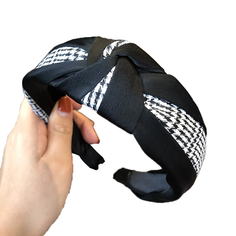 Houndstooth adult fashion hair hoop  simple temperament Korean style popular wash headband