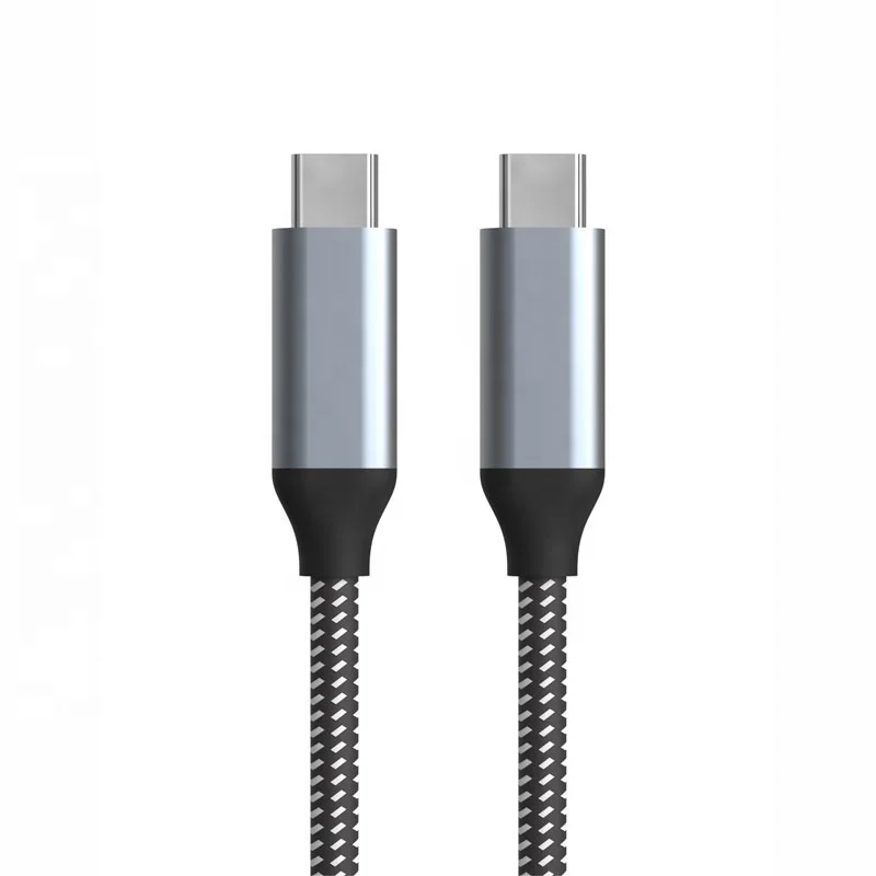 

Nylon braid wire 5A 100W PD fast charging USB 3.1Gen2 E-Mark chip full-function data cable for MacBook Type C to C cable