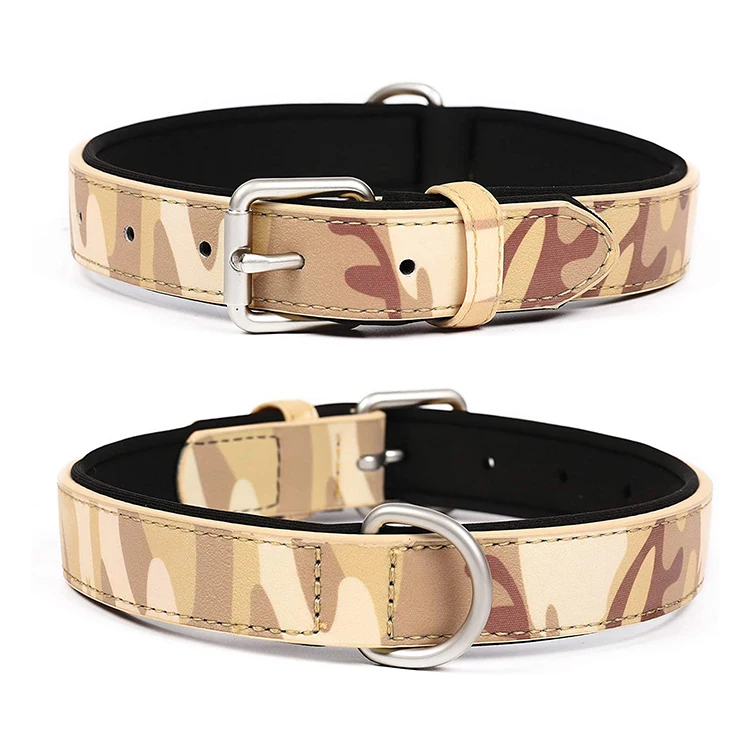 

Custom Camouflage New 3 Kinds of Heavy Duty Adjustable Dog Collar for Large Breeds