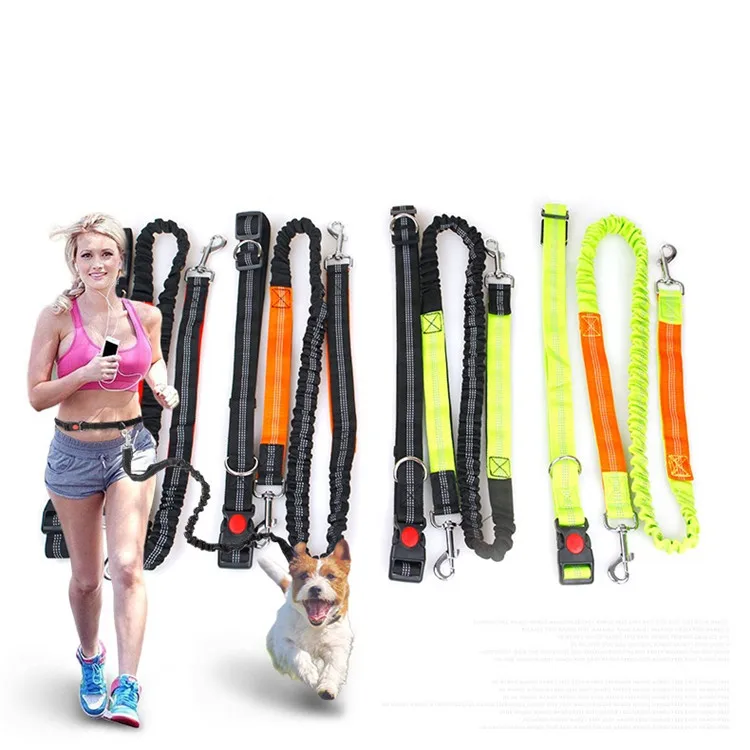 

Running Retractable Rope Collar Harness Adjustable Walking Belt Hands Free Dog Leash