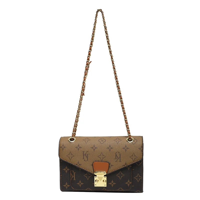 

New Fashion Handbag Crossbag Retro Old Flower Contrast Color Messenger Bag Women's, Customized color