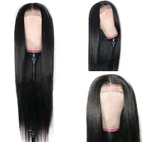 

Natural Black Silky Straight Brazilian Hair Lace Front Wigs 100% Human Hair Wigs HD Transparent Wigs