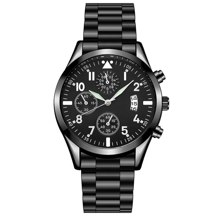 

Quartz Wristwatch Luminous Men's Watches Classic Calendar Mens Business Steel Watch, Picture