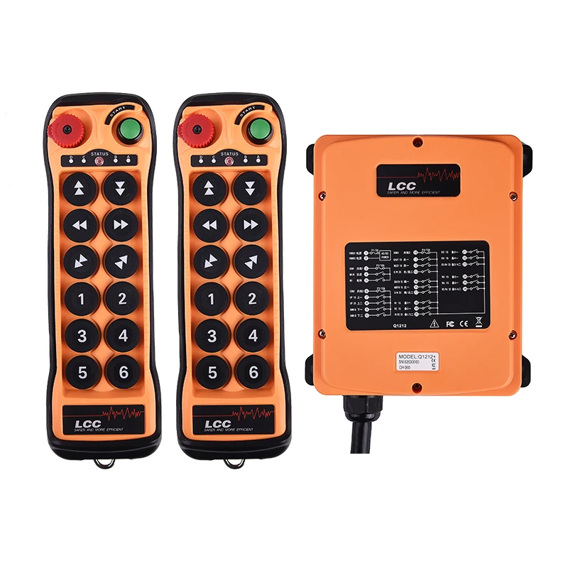 

Q1212 Vibration Motor Universal Dual Speed Wireless Radio Remote Control, Orange and black
