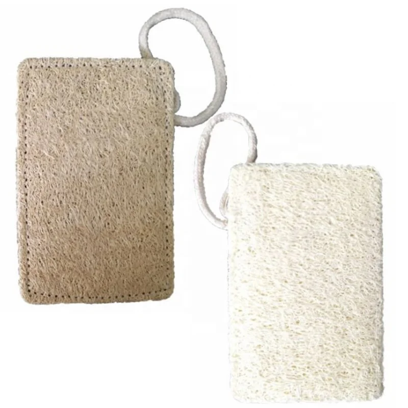 

2 Layer Natural Exfoliating Face Pad Loofah Sponge Facial Brush Shower Scrubber Body Bath Spa luffa, White