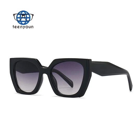 

Teenyoun Newest Hot Fashion Luxury Good Design Sun Glasses Thick Legs Sunglasses 2023 New Oversized Plastic Polygonal Women Men