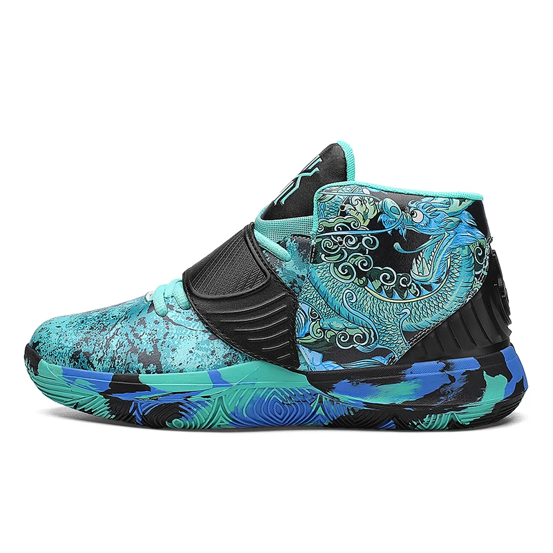 

Printed lightweight shock absorption wear-resistant casual basketball shoes for men