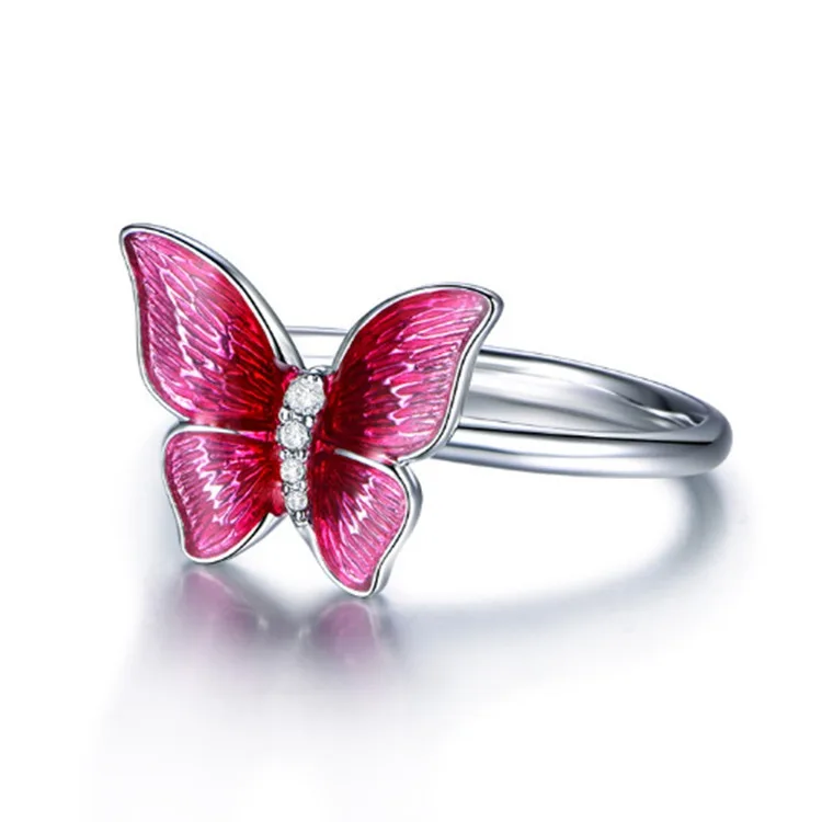 

Women Rings Jewelry Saudi White Gold Diamond Butterfly Ring