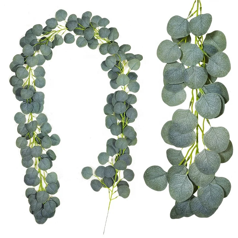 

Amazon Hot Sale Wedding Decoration Hanging Greenery Plants Artificial Eucalyptus Leaves Garland