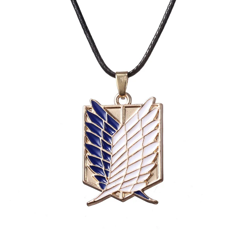 

Attack On Titan Necklace Wings of Liberty Freedom Scout Regiment Legion Survey Recon Hot Anime Shingeki No Kyojin Necklace, As picture