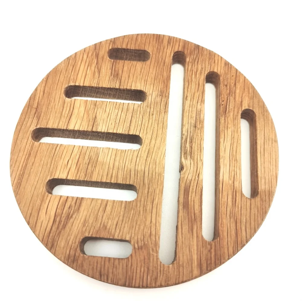 

Wholesale 5Pcs/Lot Kitchen Placemat Coasters Heat Resistant Acacia Wood Table Mat For Pot/Bowl/Plate/Cup, Natural