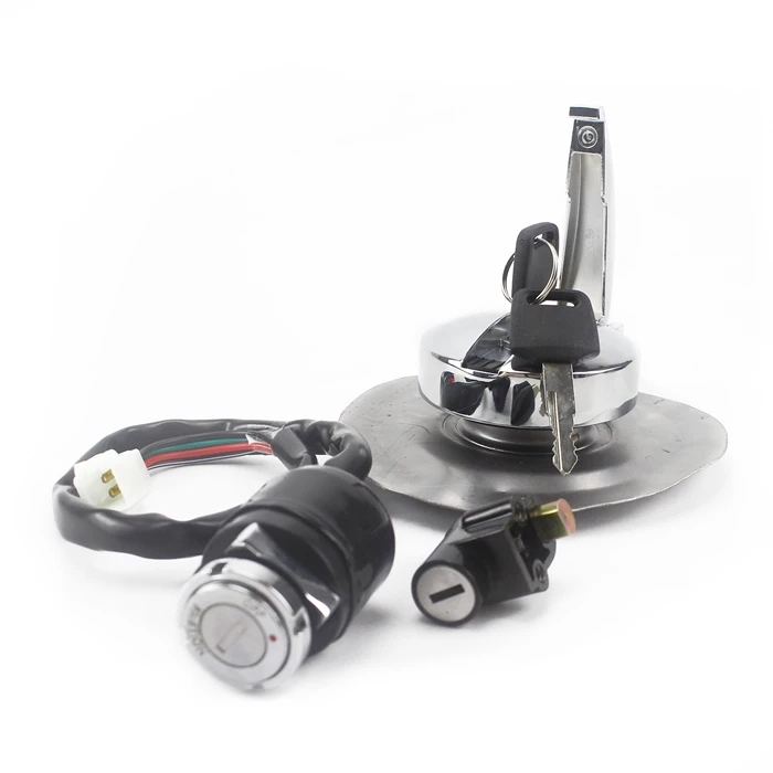 Motorcycle Steering Lock Ignition Switch Lock With Fuel Gas Tank Cap