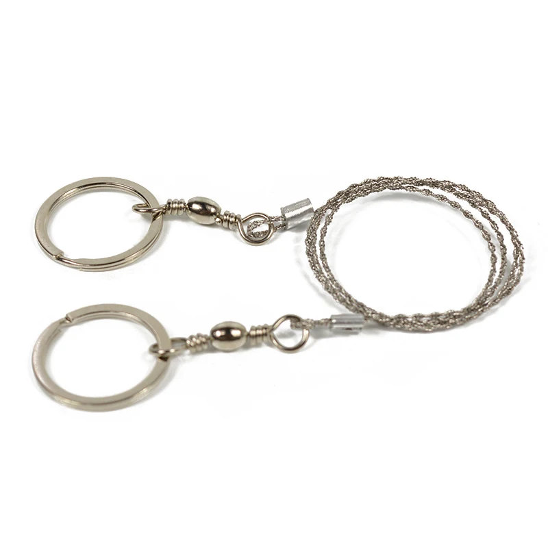 

Outdoor pocket silver steel wire saw survival tool