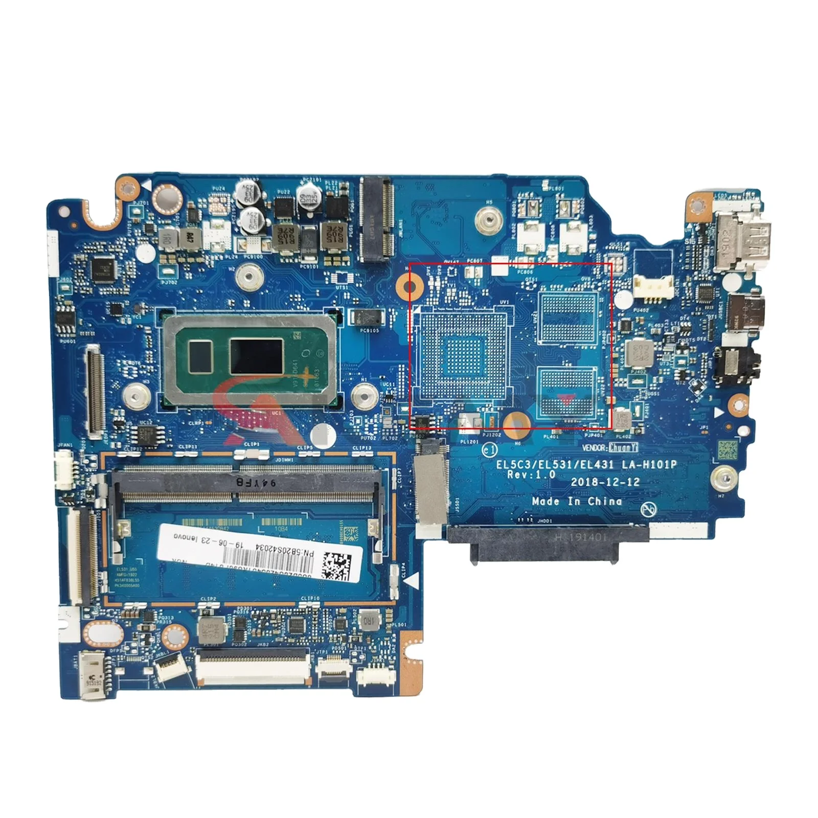 

EL5C3/EL531/EL431 LA-H101P For Lenovo S340-15IWL Laptop Motherboard With i3-8145U i5 i7-8565U 4GB-RAM Fru:5B20S42042
