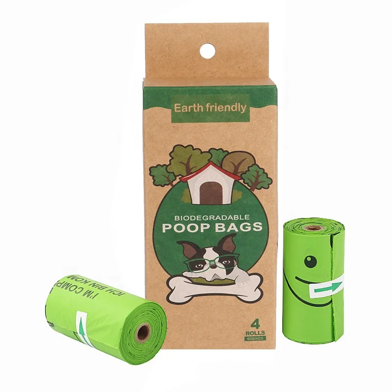 

Amazon Best Seller Compostable 0.018mm Corn Starch Pet Waste Biodegradable Dog Poop Bag, Light green