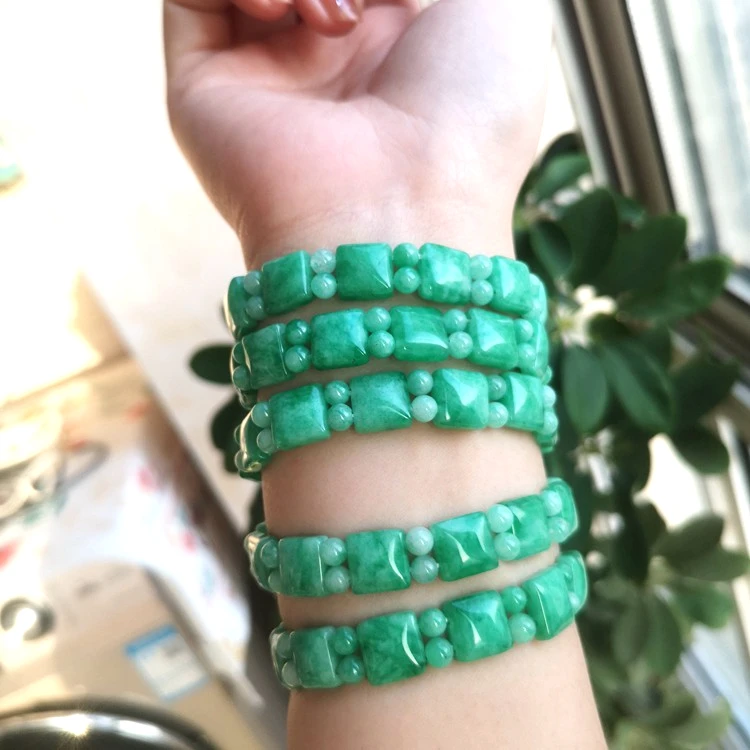 

Factory price natural green bracelet elastic adjustable charm bracelet