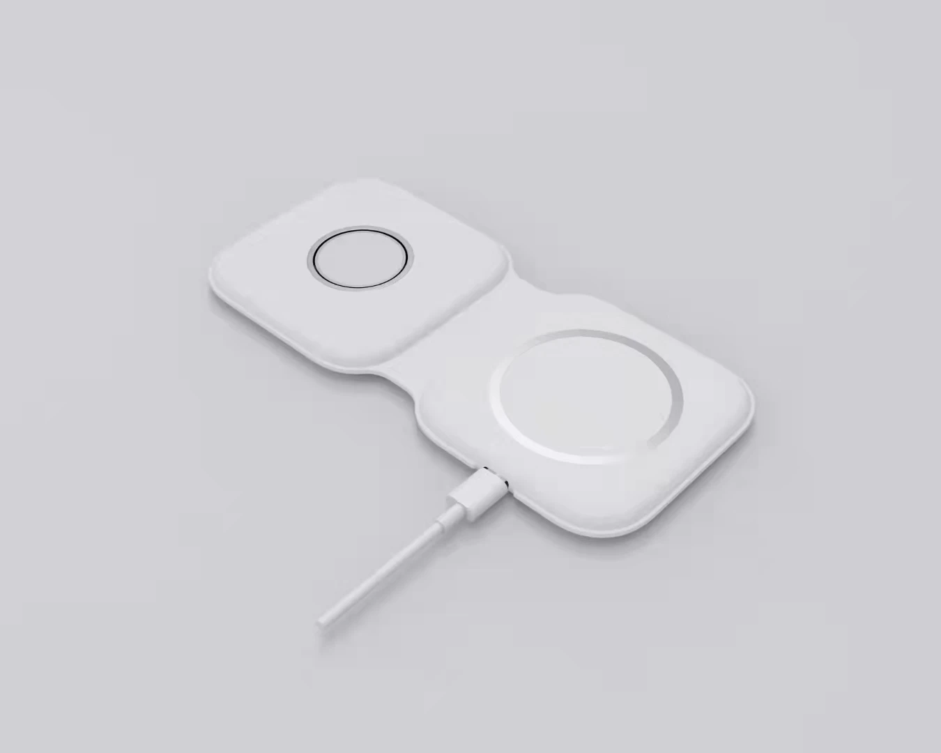 

15W portable wireless charger fast 3 in 1 charging station foldable Phone wireless charger, White