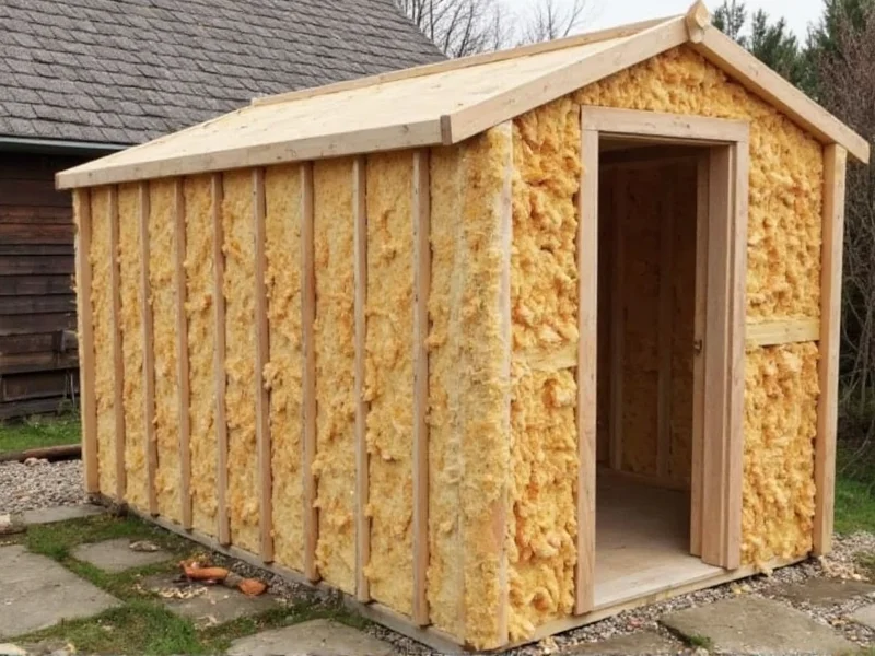 DIY smokehouse frame with insulation layers