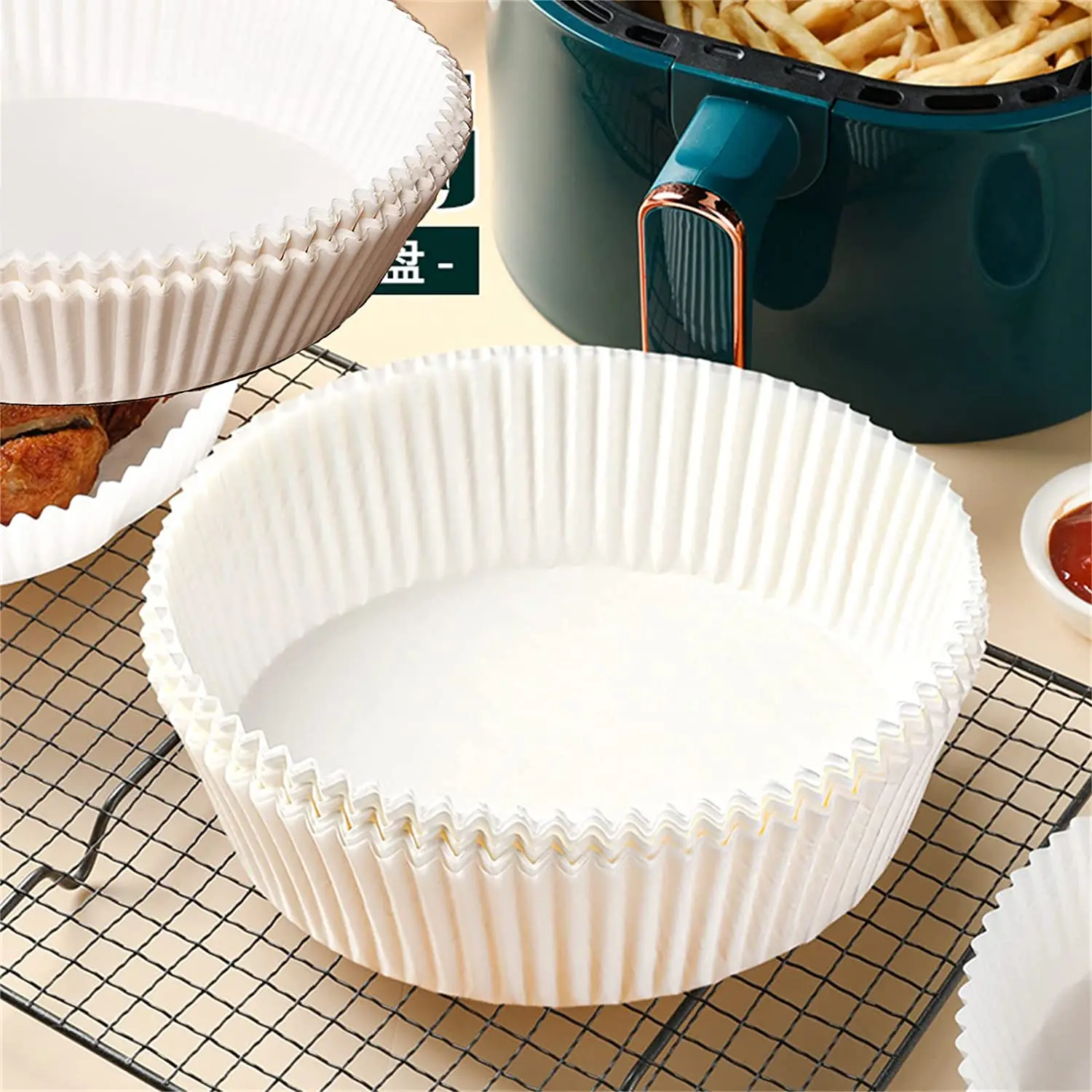 

Air Fryer Parchment Paper Liners Customized Non-stick Basket Mat Oven Greaseproof Disposable Air Fryer Paper