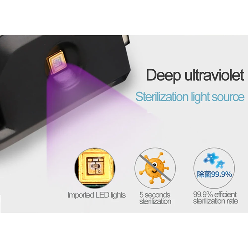 
Hot Portable Mobile Phone UVC Sterilization Light USB Mini Ultraviolet Light LED UVC Lamp UV Sterilizer 