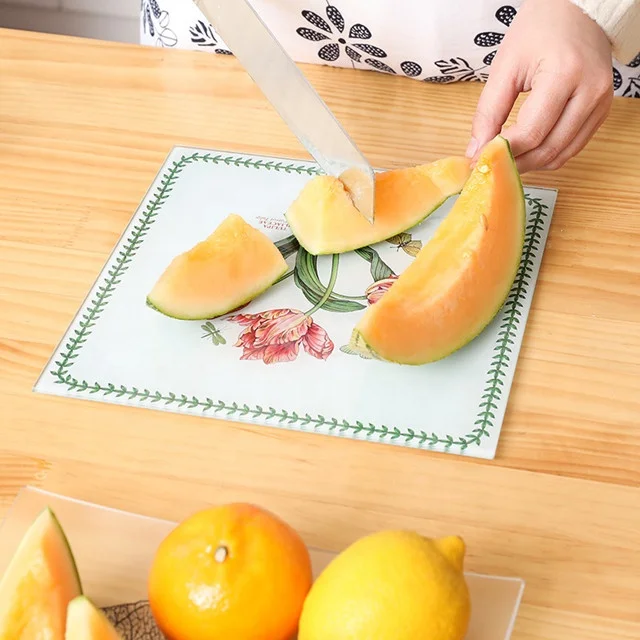 

Tempered glass cutting board can can customize logo, Customized color