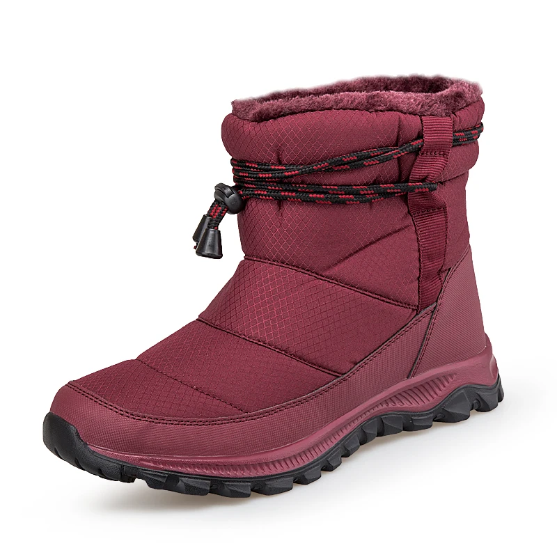 

Winter non-slip and waterproof boots plush snow boots for the elderly flat-bottomed and flat-heeled boots to keep warm
