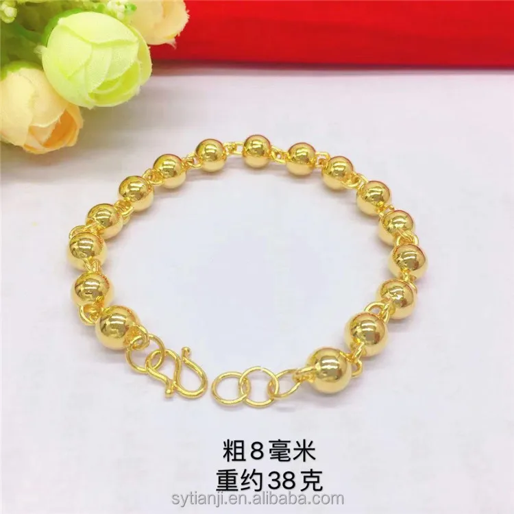 

Simple Bangle Diameter of 4mm 6mm 8mm Solid Copper and Gold Filled Beaded Bracelets for Women and Men