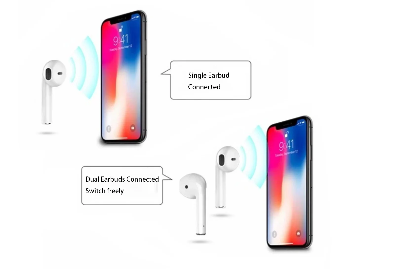 Wireless Headphones I7 Earphone Pop-up Window Real Battery Display Customize Paring Name Find Your Device Wireless Charging Case - ANKUX.COM