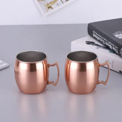 

Thicken Creative Europe and America Moscow Mule Cup Stainless Steel 304 Hammered Copper Cup Cocktail Cup Mug, Customized color