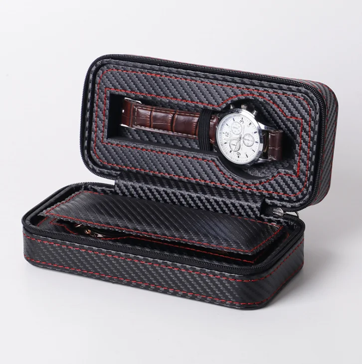 

2 Watch Display Case Storage and Organizer, Black